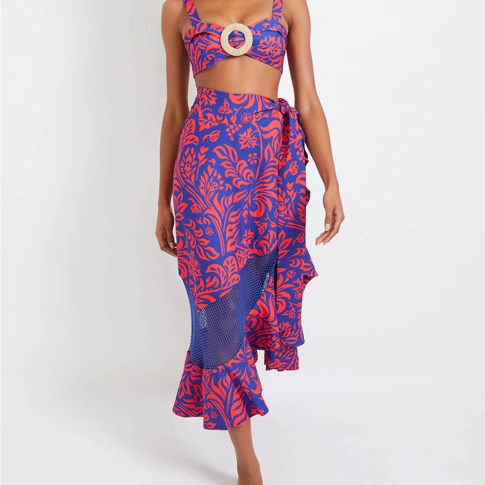 Pua Bralette Top - LOBSTER / COBALT